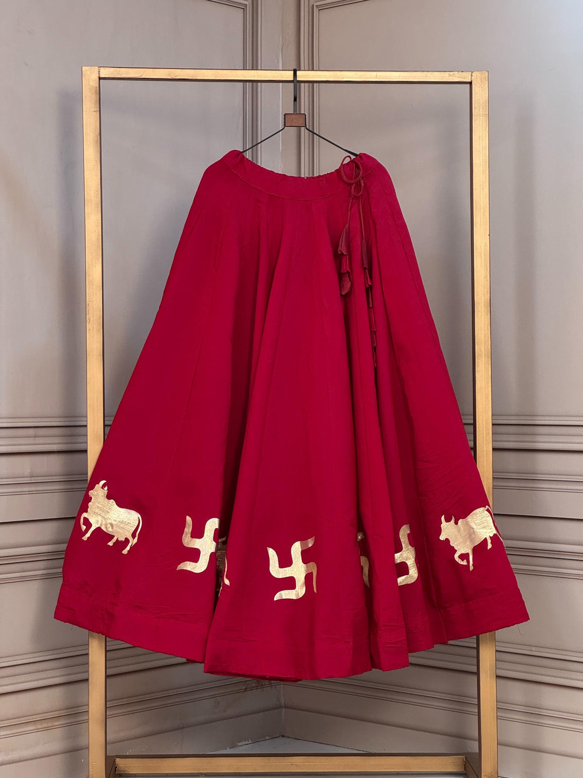 Navaratri Special Roman Silk Chaniya Skirt