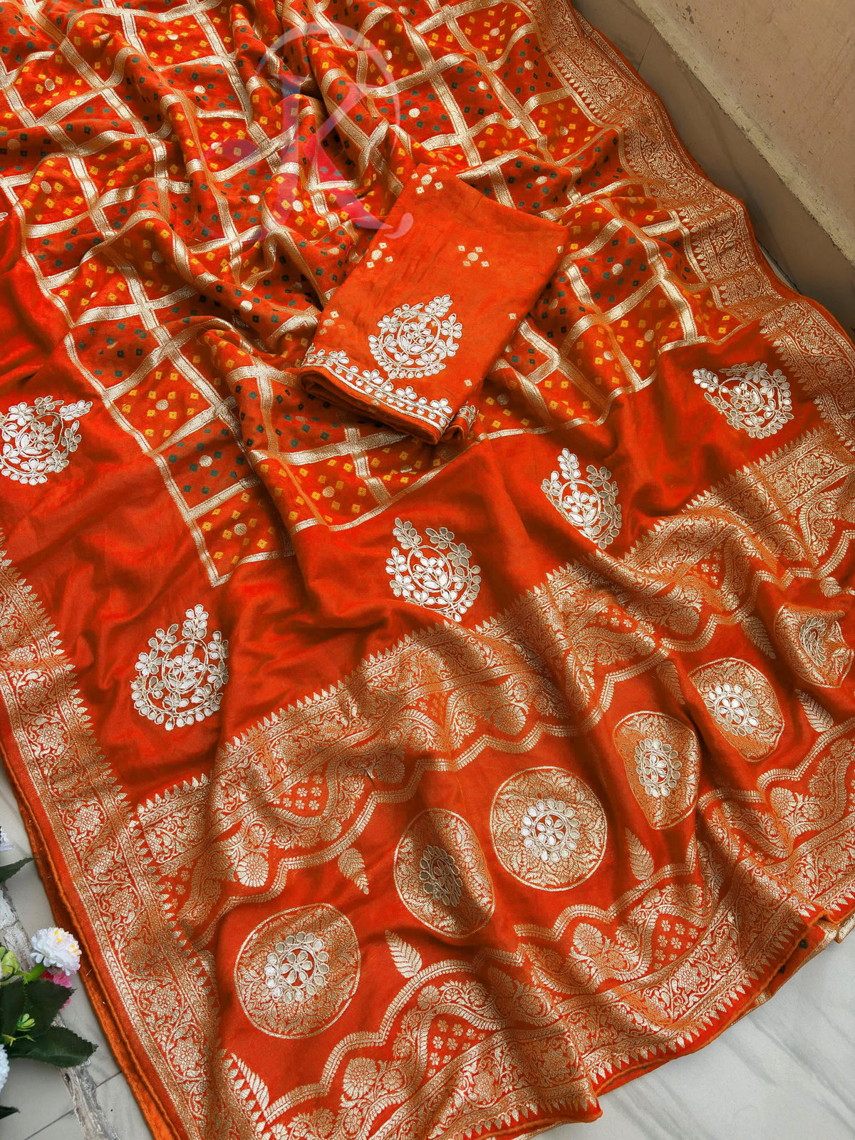 Dola Silk Weaving Saree with Gotta Work Blouse