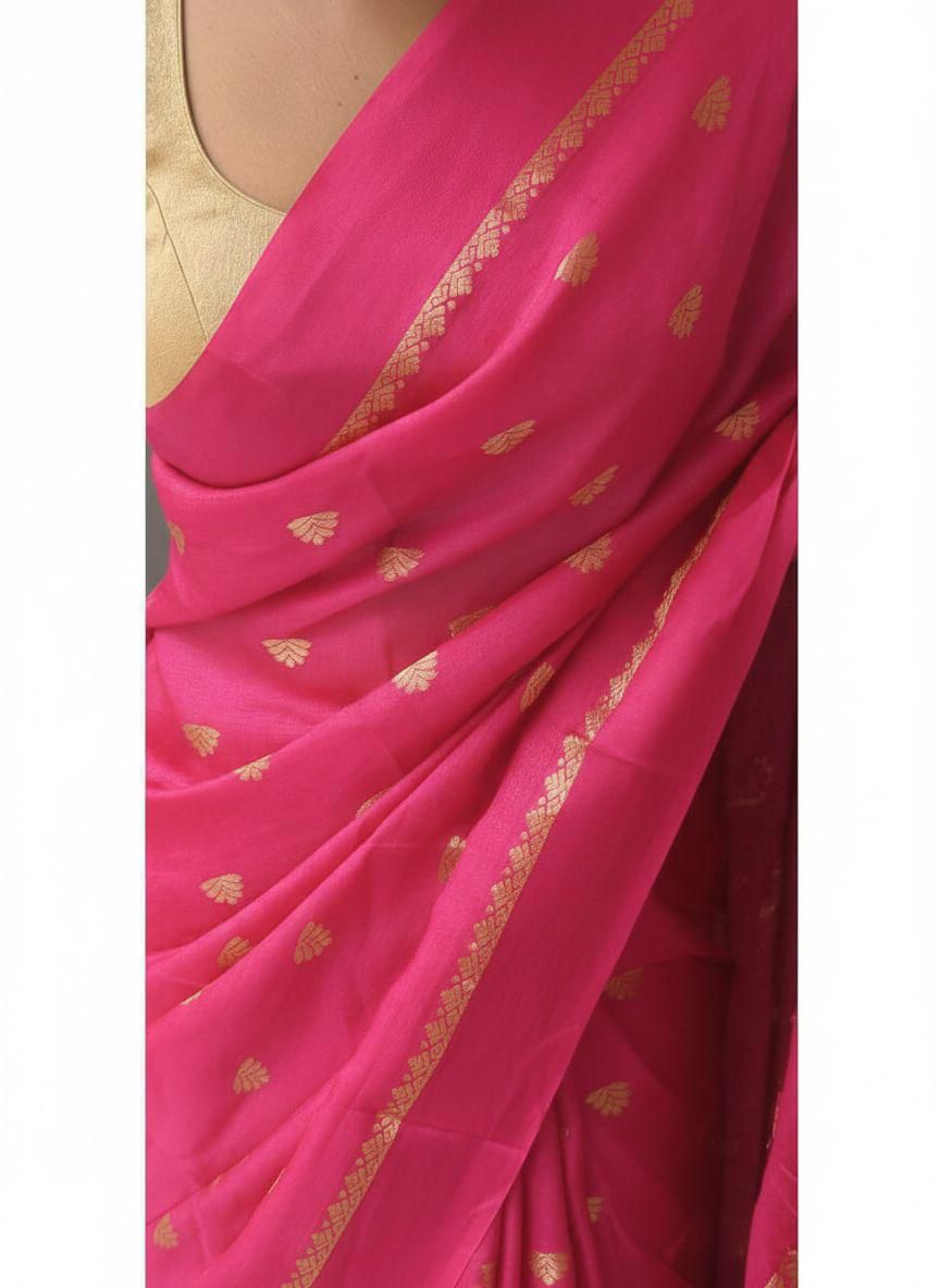 Khadi Viscose Silk Saree with Viscose Jacquard Bhutta Weaving