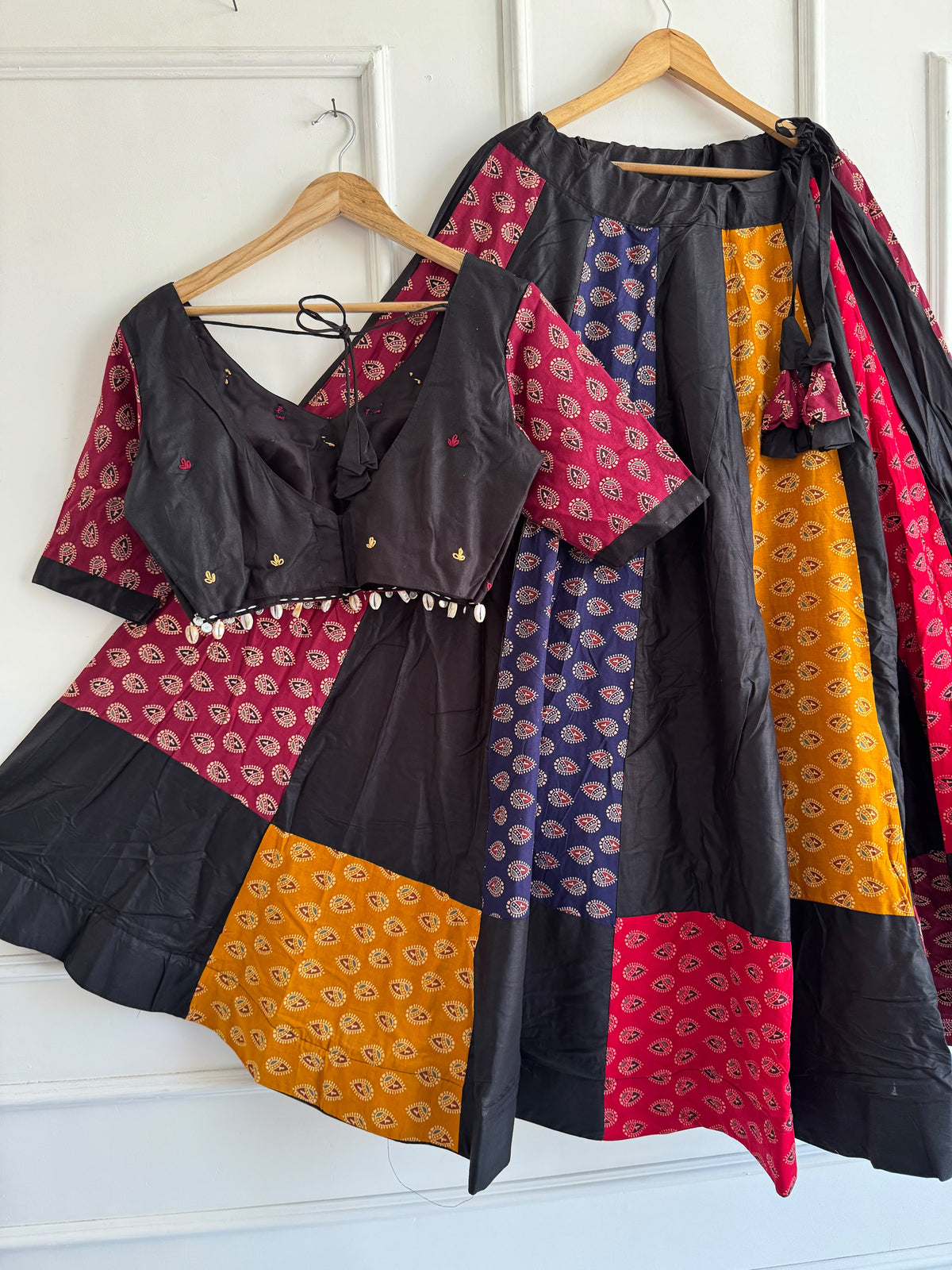 Ajrakh Cotton Mirror Work Chaniya Choli Set