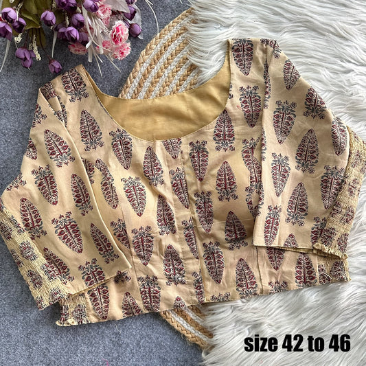 Plus Size Ajrakh Stretchable Readymade Blouse