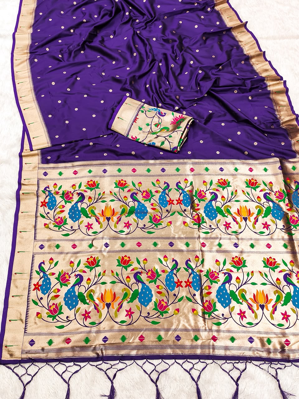 Semi Kanjivaram Silk Paithani Designer Saree