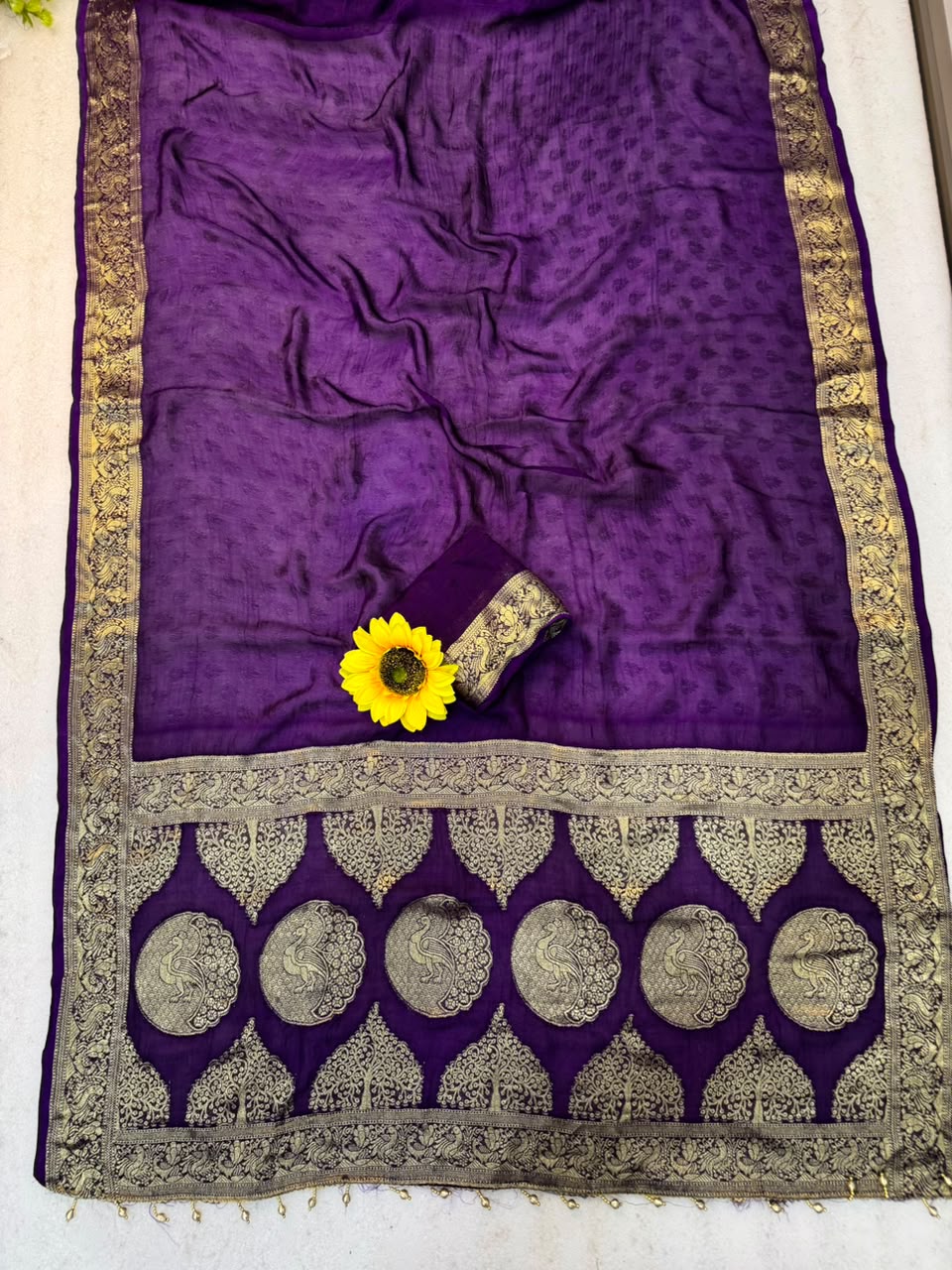 Kanjivaram Cotton Silk Weaving Saree