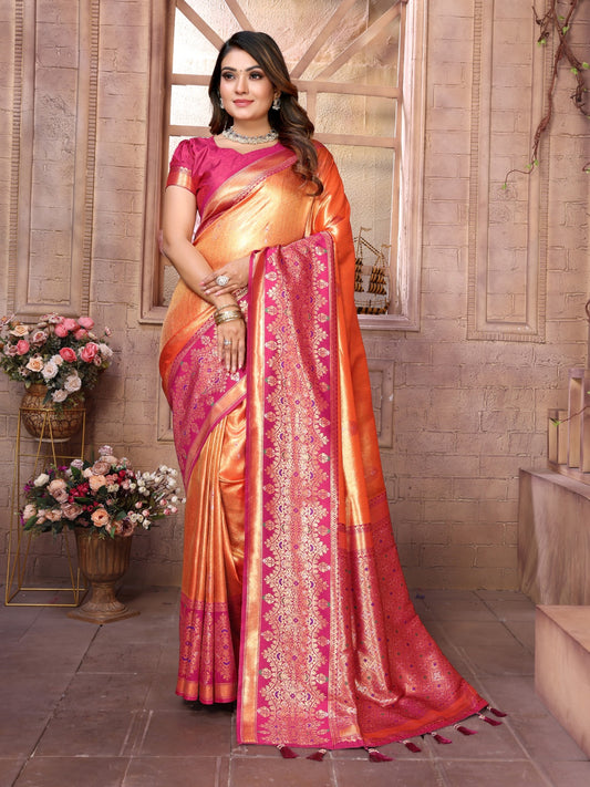 Kanjivaram Banarasi Tissue Silk Saree
