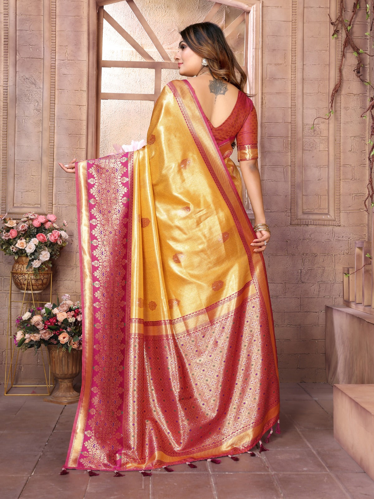Kanjivaram Banarasi Tissue Silk Saree