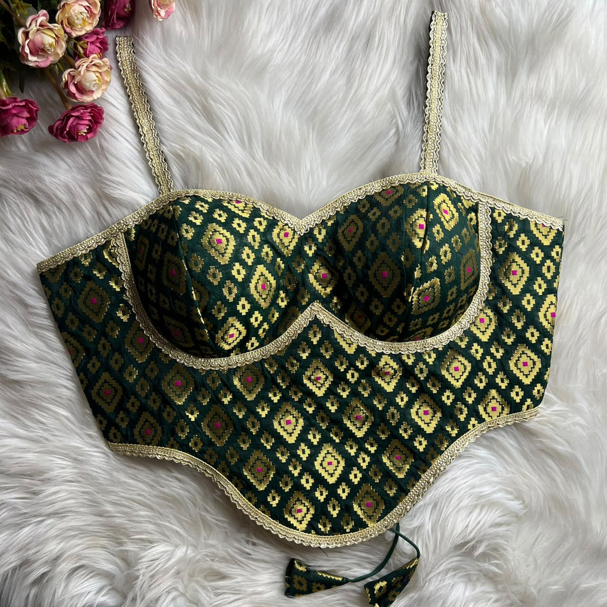 Readymade Brocade Silk Corset Blouse