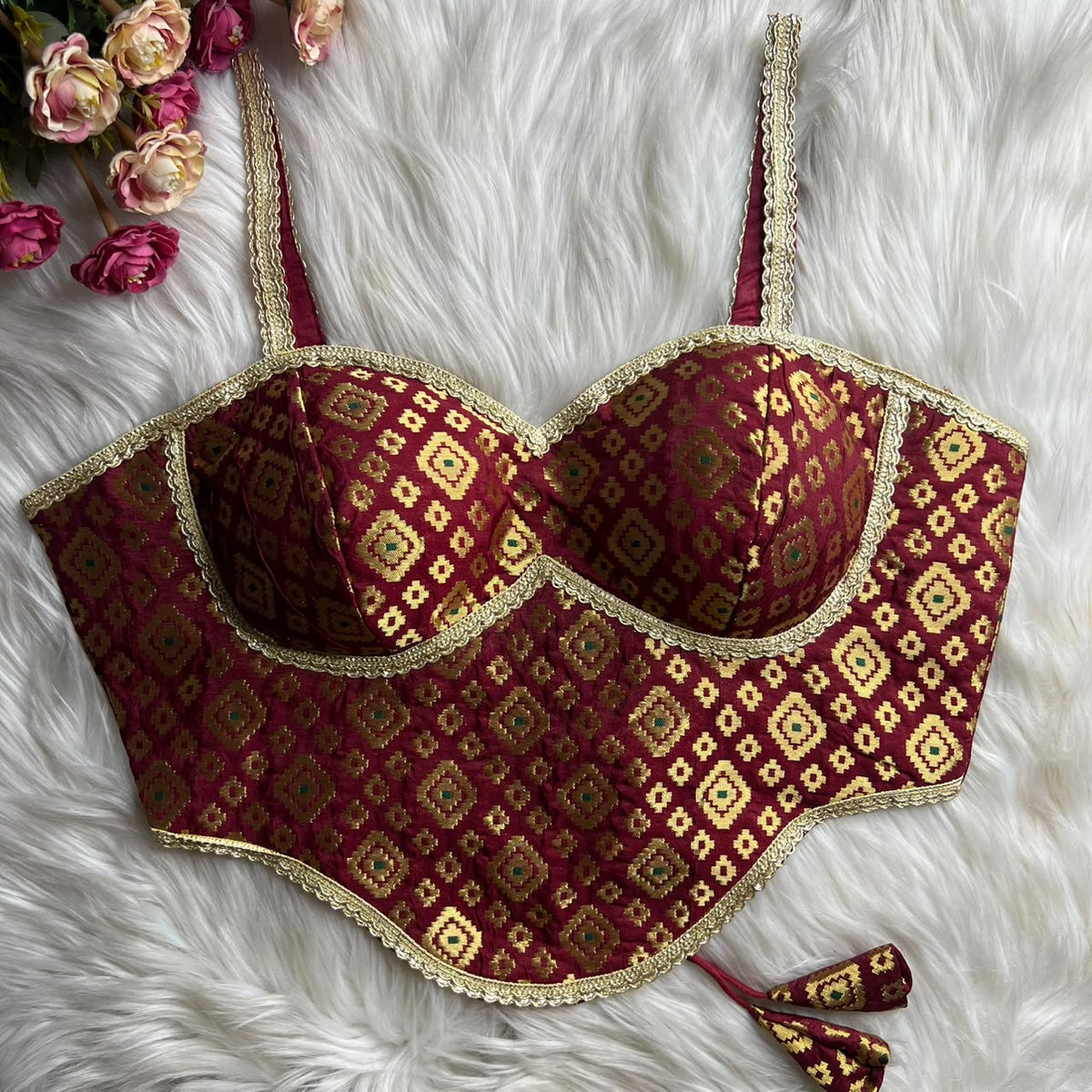Readymade Brocade Silk Corset Blouse