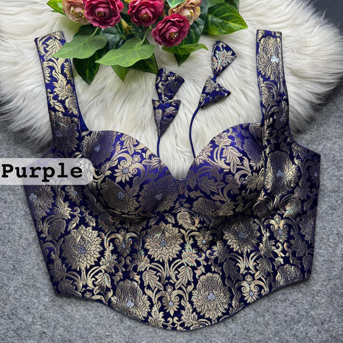 Readymade Brocade Silk Corset Blouse