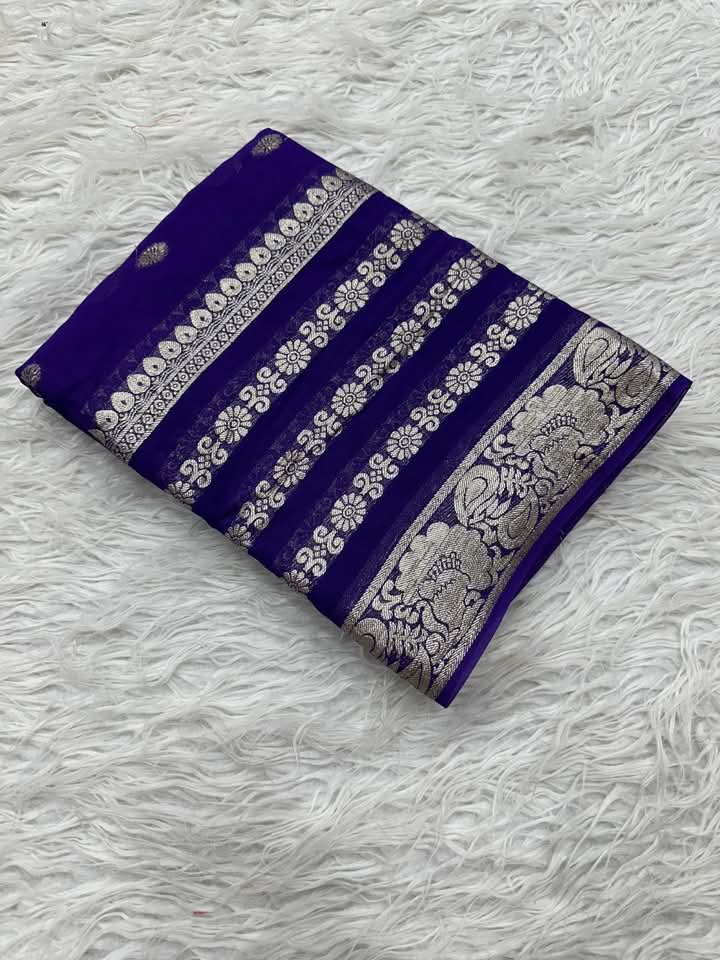 Georgette viscose saree