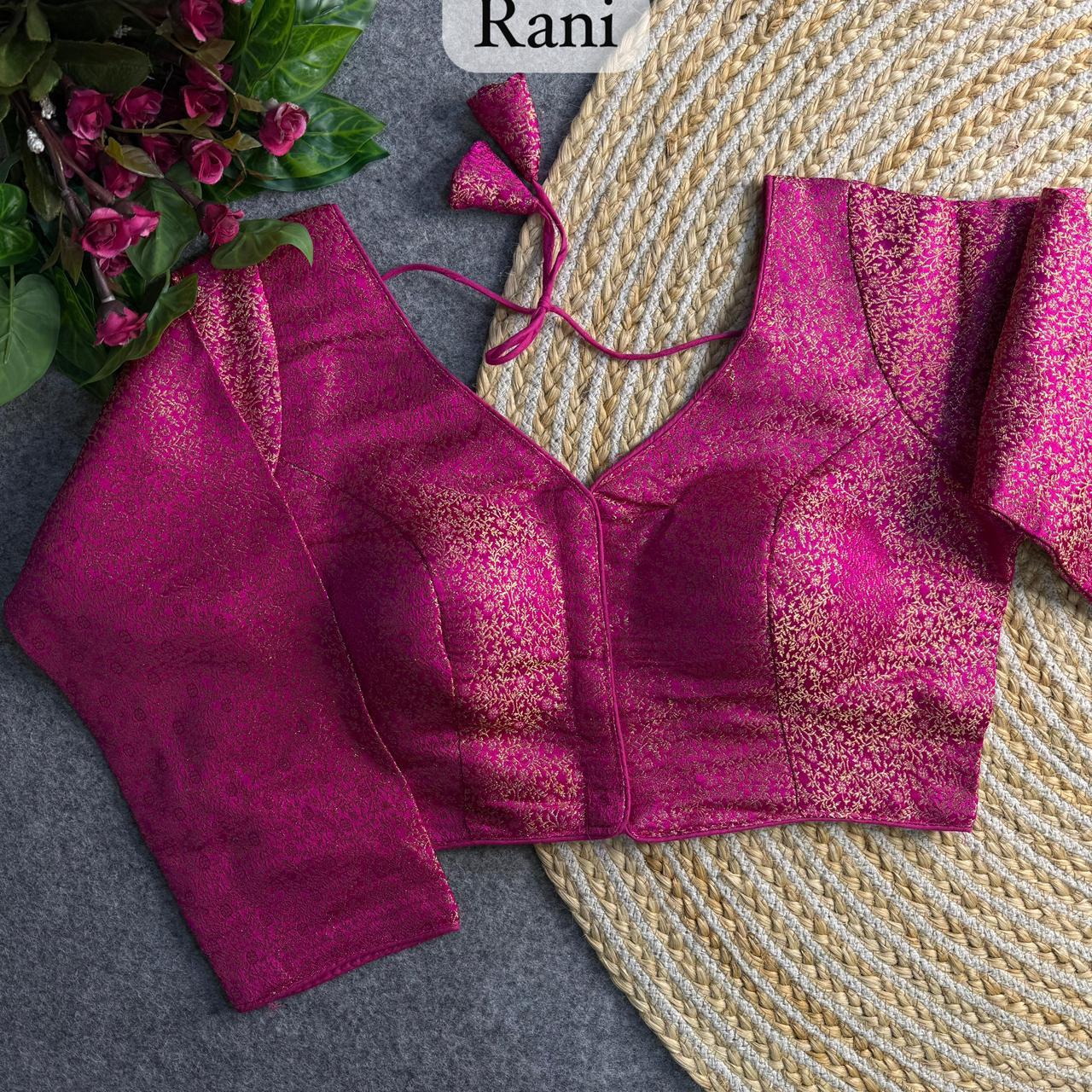 Banarasi Brocade Silk Readymade Long Sleeve Blouse – 50 AED