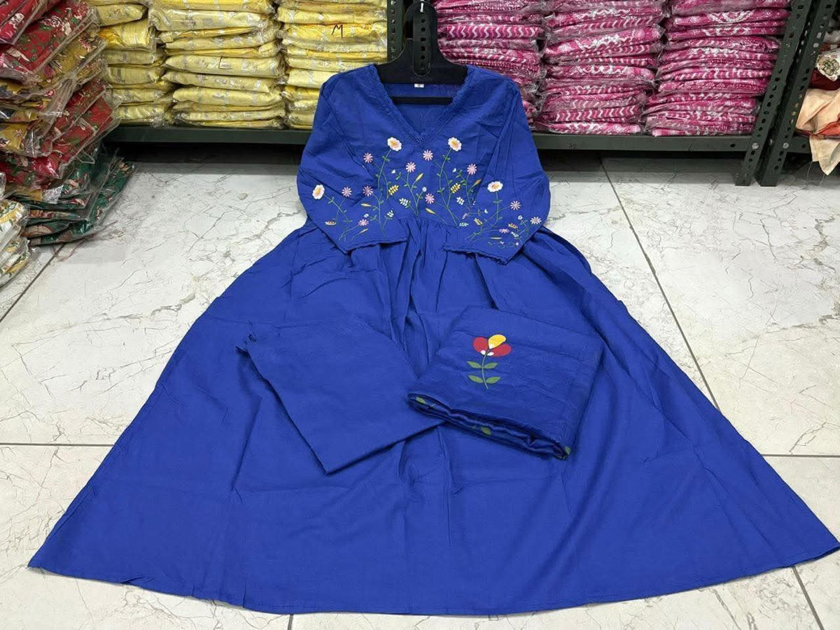 Cotton Embroidered Co-Ord Set – Large Size
