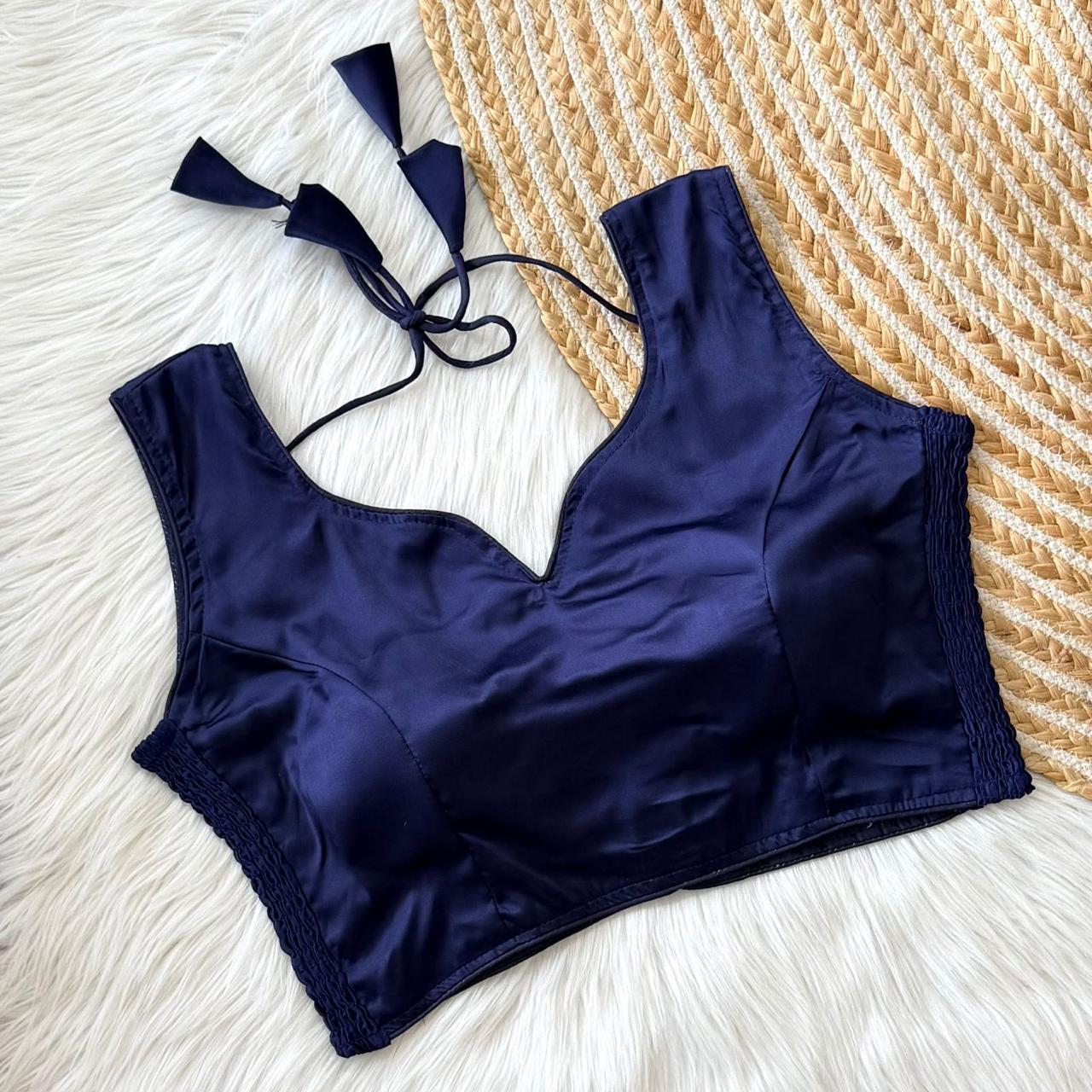 Soft Maslin Silk Side Elastic Stretchable Blouse - Regular Size