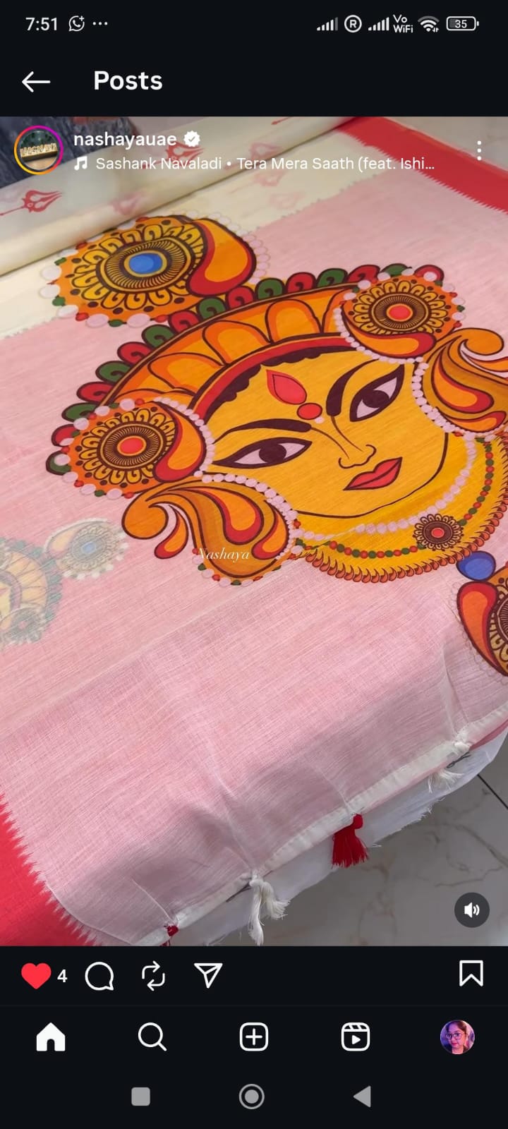 Linen Slub cotton saree