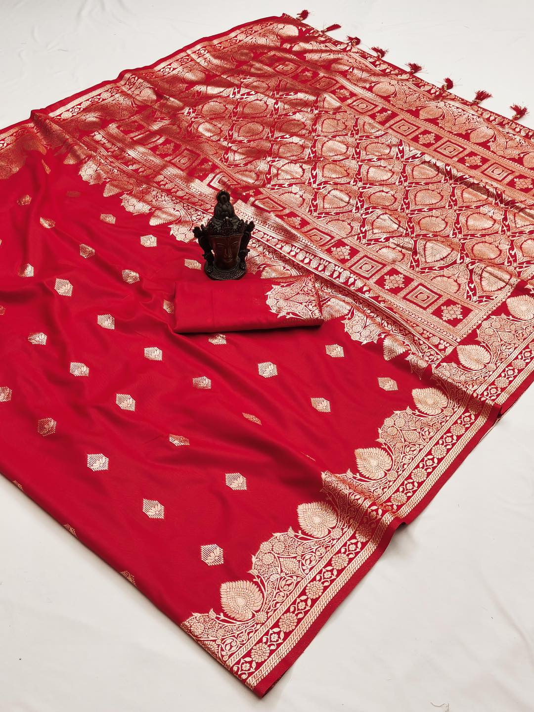 Pick Any Soft Cotton Jacquard Silk Sarees Red
