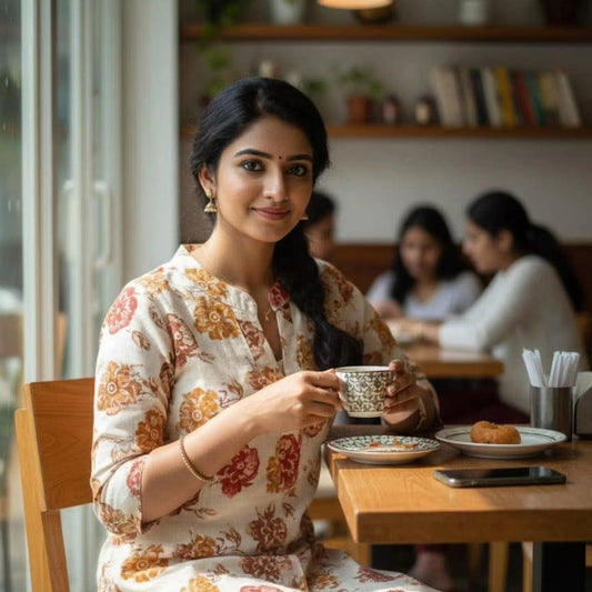 Cotton Silk Foil Print Kurtis W