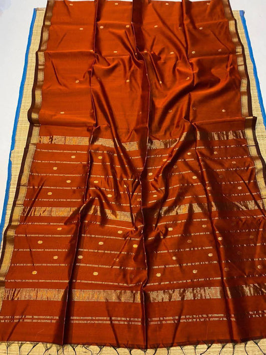 Semi Maheshwari Chanderi Silk Sarees 5