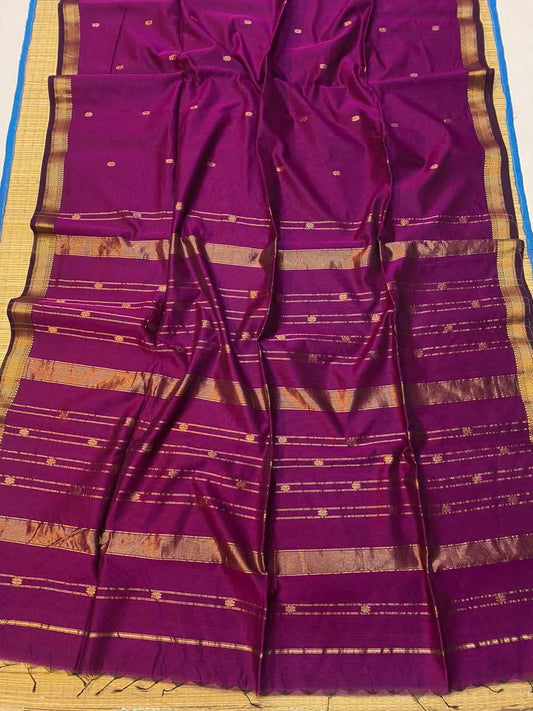 Semi Maheshwari Chanderi Silk Sarees 6