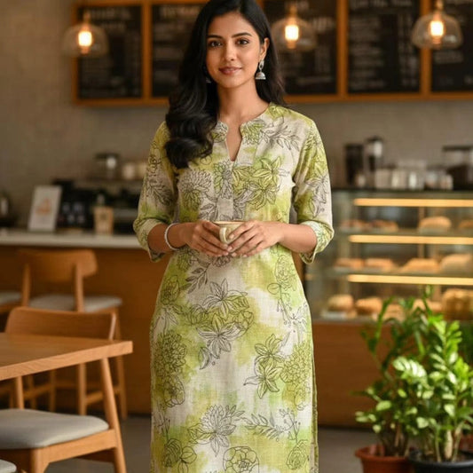 Cotton Silk Foil Print Kurtis E