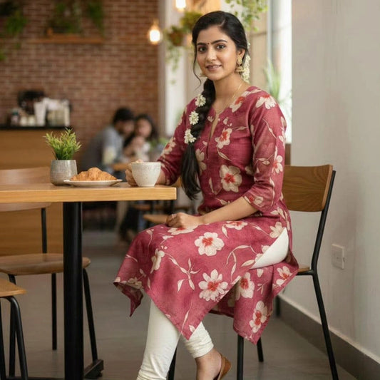 Cotton Silk Foil Print Kurtis R