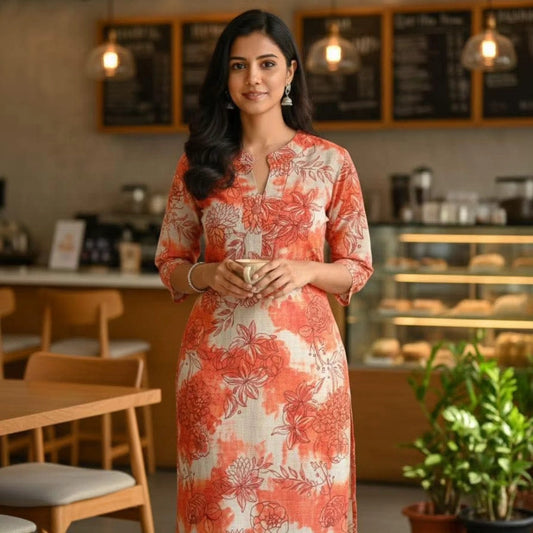 Cotton Silk Foil Print Kurtis T