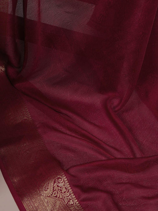 Mash Mellow Silk Plain Sarees with Jacquard Weaving Border  brown