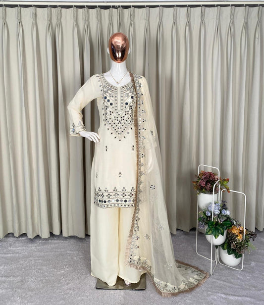 Georgette Chikankari Embroidered Readymade Suits