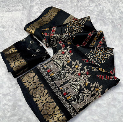 Marshmallow Chiffon Silk Sarees with Jacquard Weaving Borders