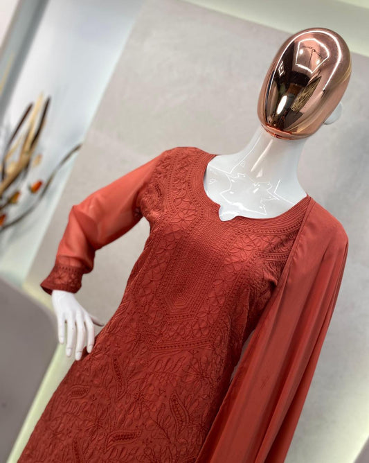 Georgette Chikankari Embroidered Readymade Suits