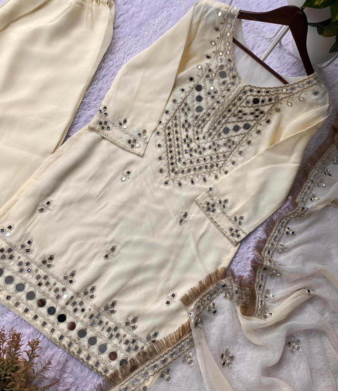 Georgette Chikankari Embroidered Readymade Suits