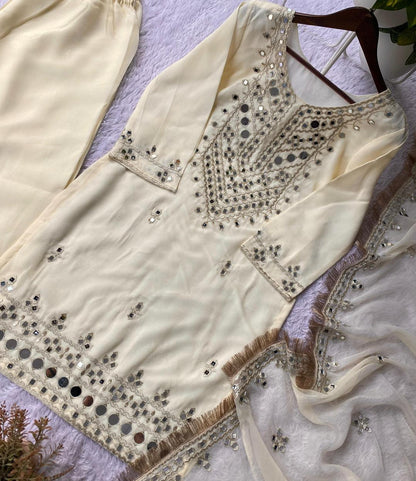 Georgette Chikankari Embroidered Readymade Suits