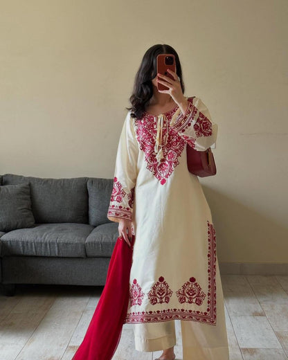 Roman Silk Embroidered Readymade Suits