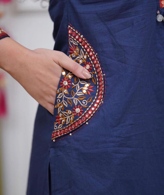 Readymade Jaipur Cotton Suits with Ajrakh Pattern Dupatta