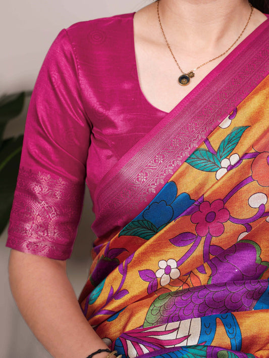 TASAR – The Soul of Silk | Elegant Printed Sarees with Zari Weaving -7047MST