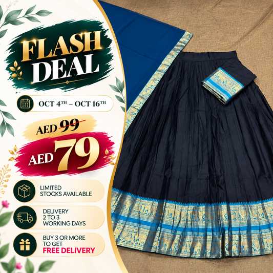 Cotton Silk Readymade Dhavani / Half Saree