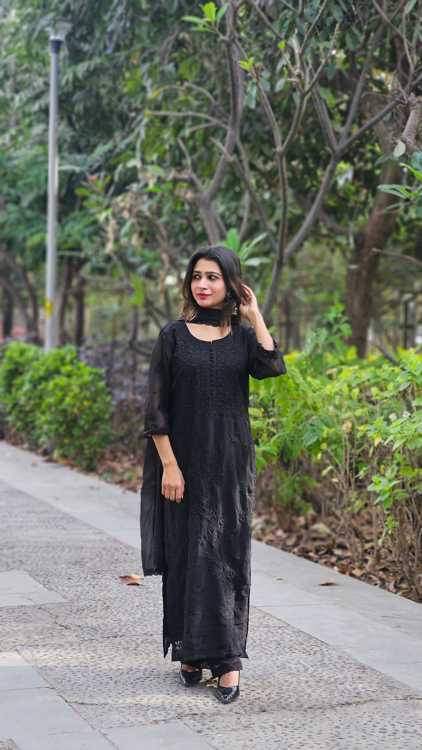 Roman silk Jequard Zari weaving suits - BLACK