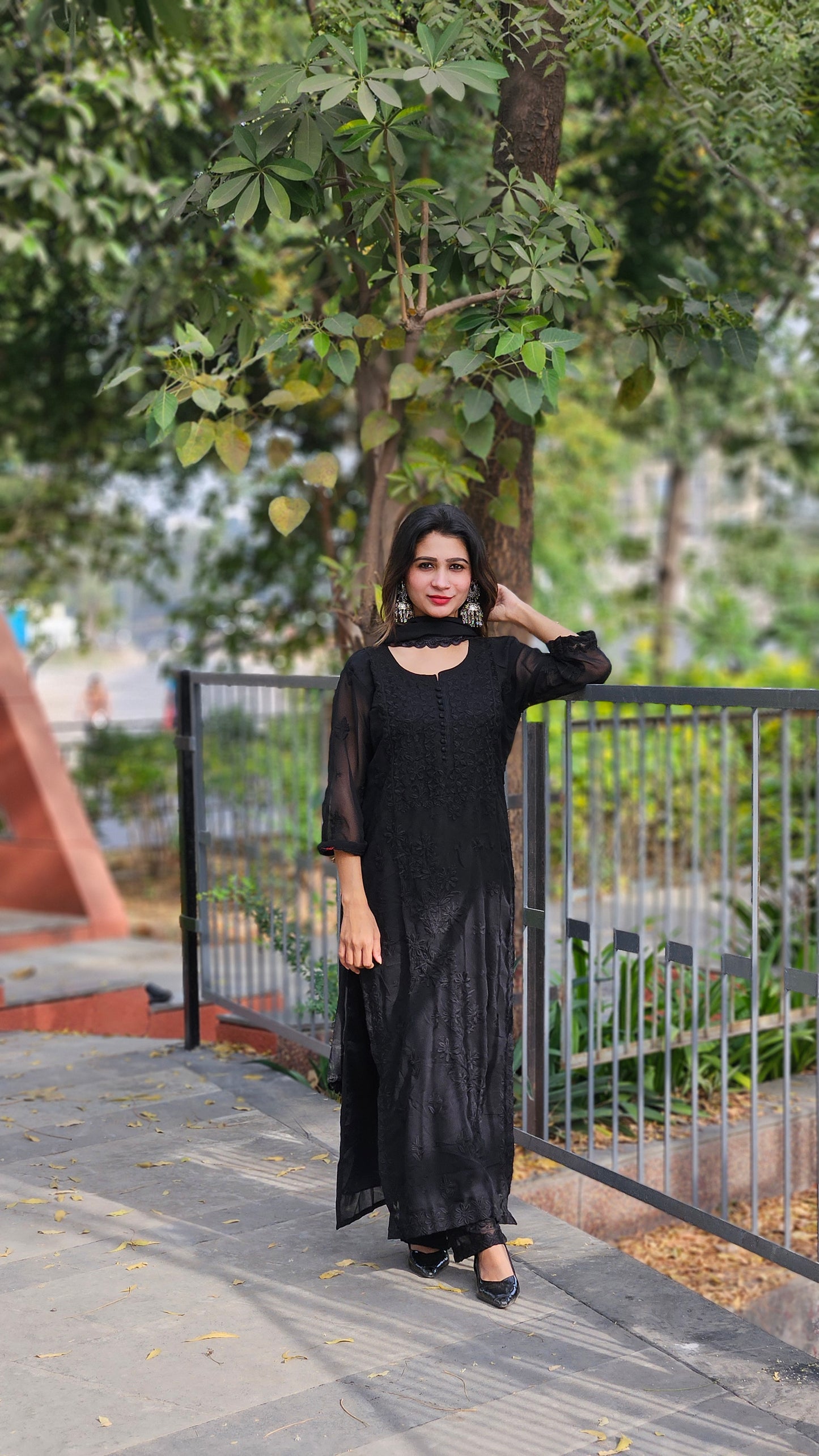 Roman silk Jequard Zari weaving suits - BLACK