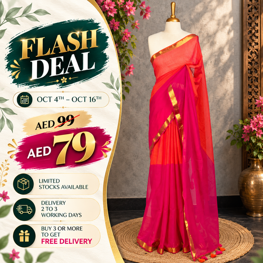 Soft Mul Cotton Double-Shaded Saree