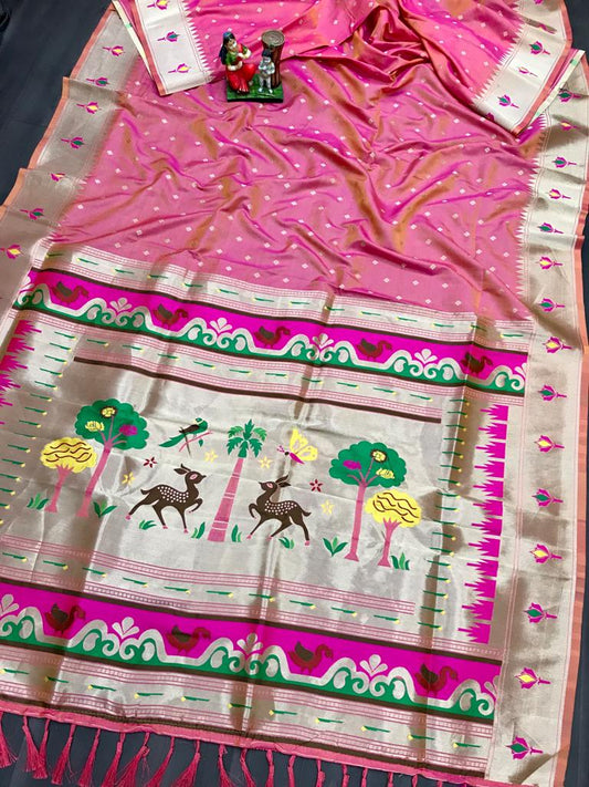Marigold MG – Soft Kanjivaram Lichi Silk Saree with Zari Butti & Jumkha Pallu MG4