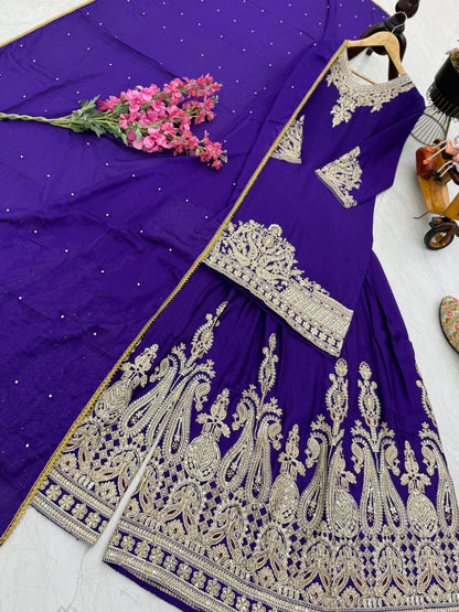 Z-9283 – Designer Party Wear Sharara Suit Set - Blue
