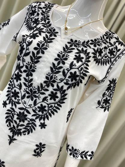 BE-376 – Designer & Daily Wear Kurta Plazzo Set - White