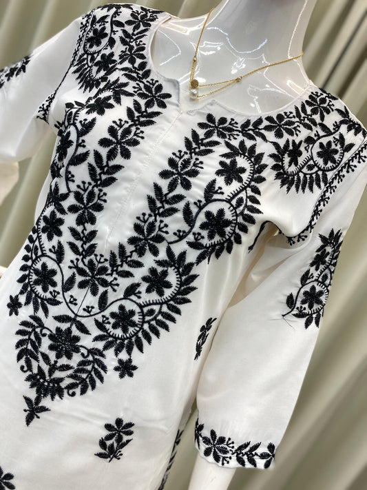 BE-376 – Designer & Daily Wear Kurta Plazzo Set - White