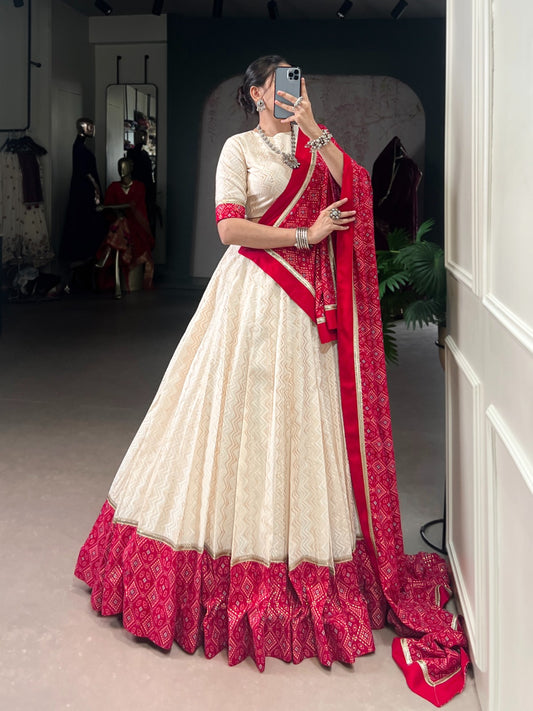 Cotton Lehenga Choli Set LNB1669OWT