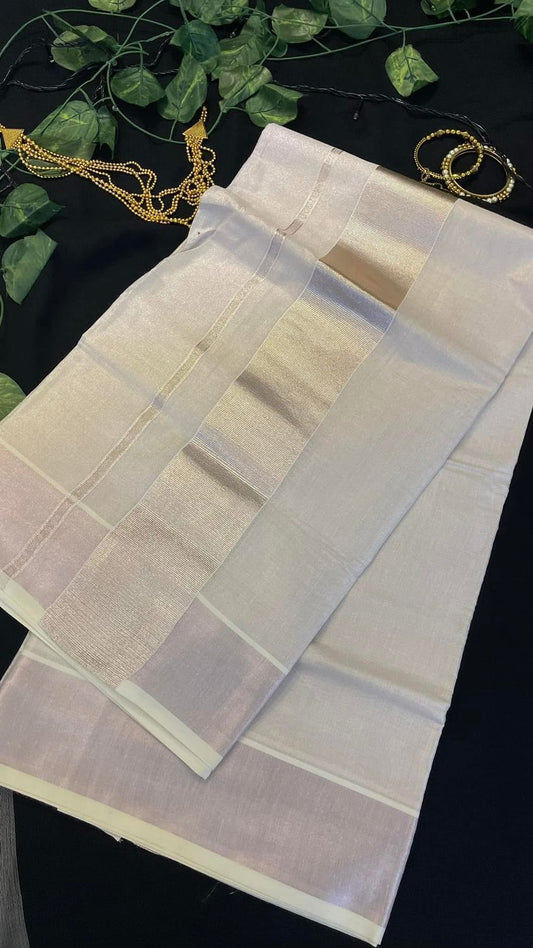 Rose Gold Tissue Silk Sarees