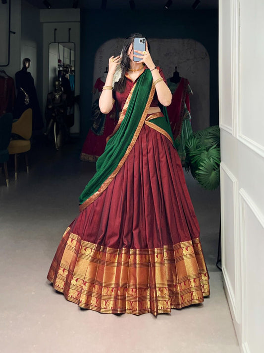 Narayanpattu Cotton Silk Dhavani Collections – Traditional Half Saree Set