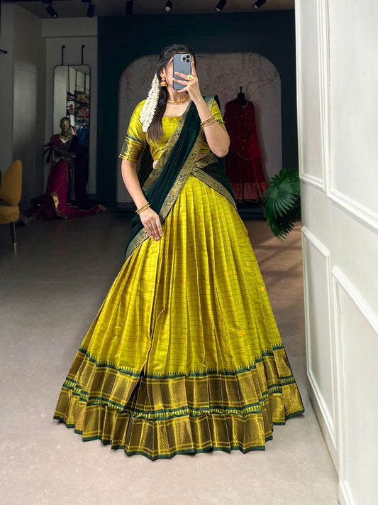 Tissue Silk Dhavani Collections – Kerala Traditional Pattu Pavadai Set