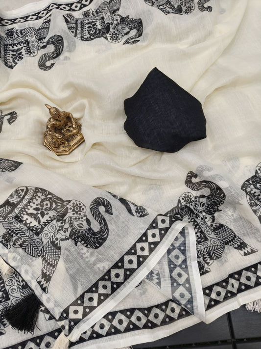 Linen Slub Cotton Sarees – Lightweight Comfort & Everyday Elegance