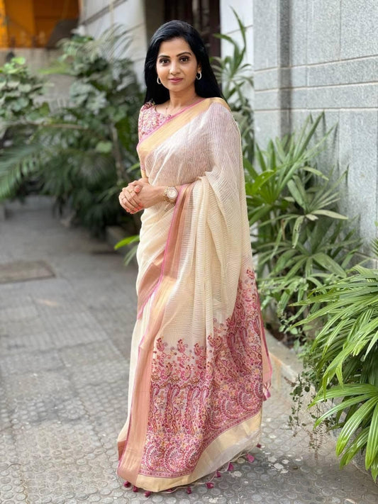 Linen Slub Cotton Sarees – Breezy Comfort & Everyday Elegance