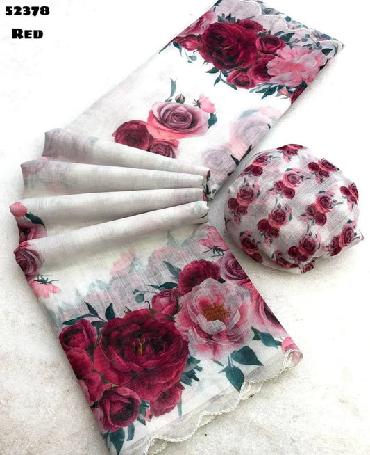 Linen Slub Cotton Sarees – Breezy Comfort with Everyday Elegance