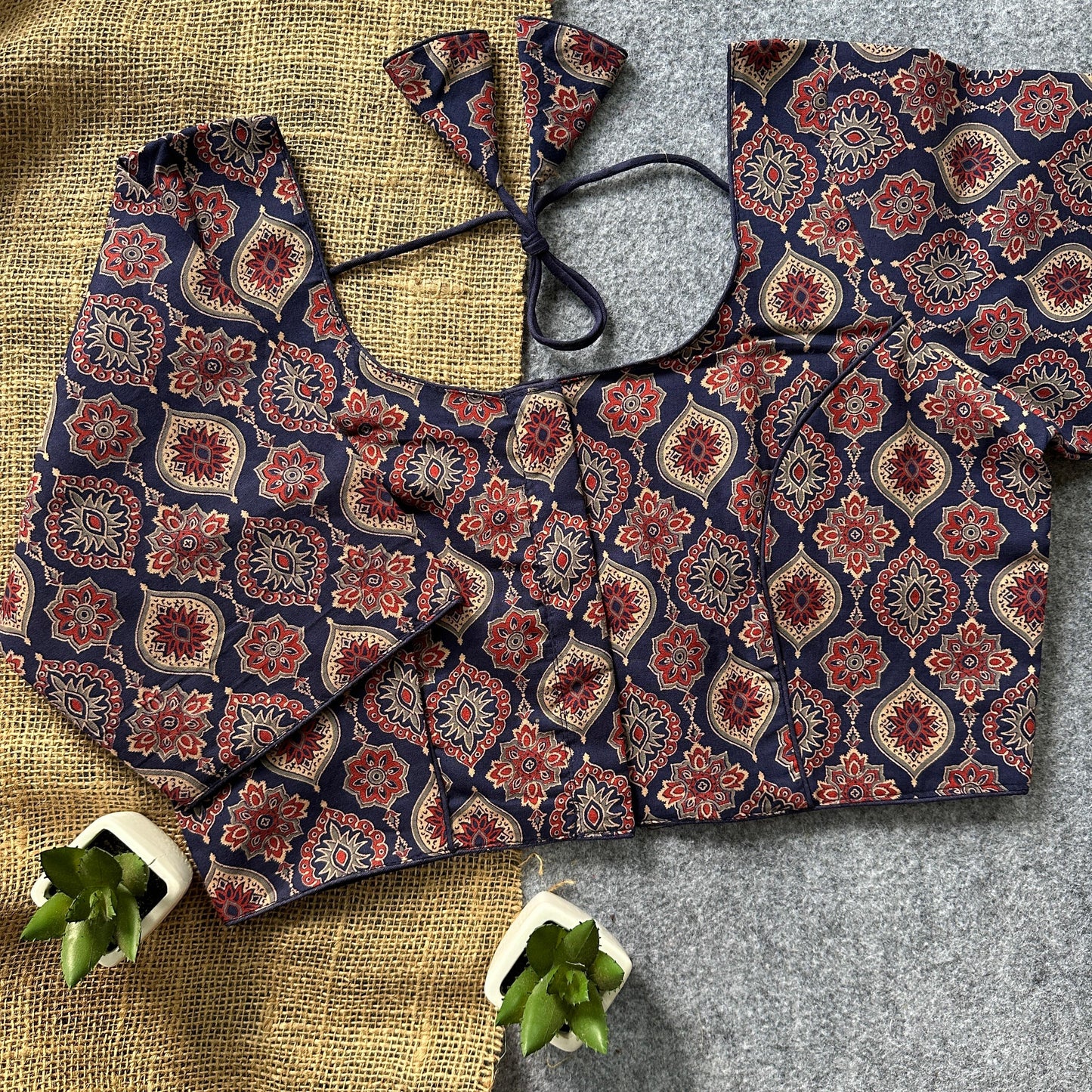 Ajrakh Cotton Ready Made Blouse – 50 AED
