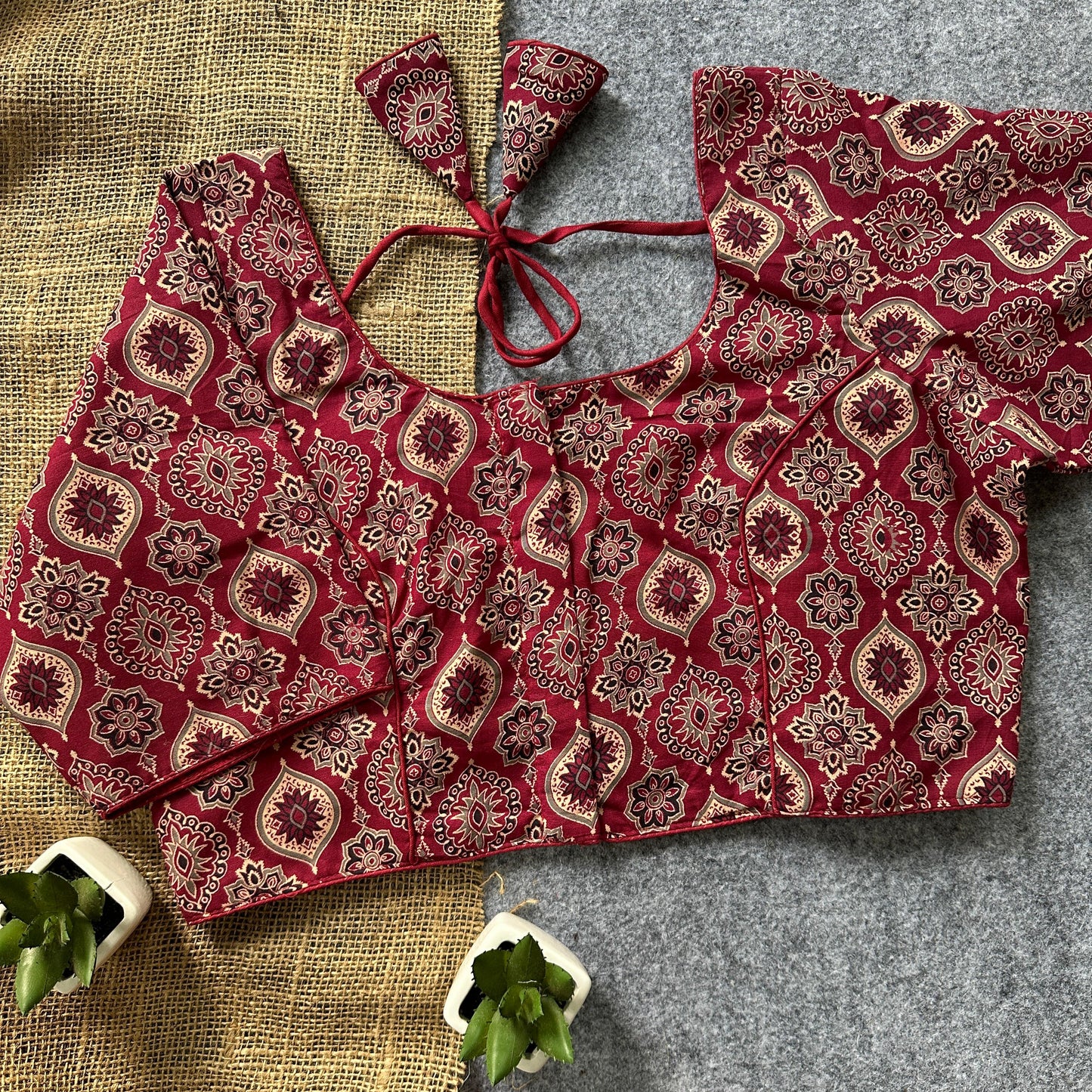 Ajrakh Cotton Ready Made Blouse – 50 AED